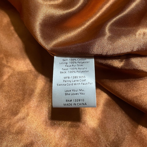 Show Me Your Mumu Penny Lane Coat Sienna Corduroy Jacket Faux Fur Trim NWT - Picture 15 of 15